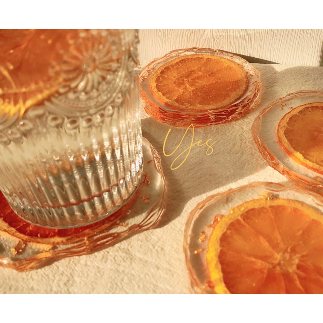 Resin Art Fruit Coasters Orange Slice Resin Coasters Summer Etsy