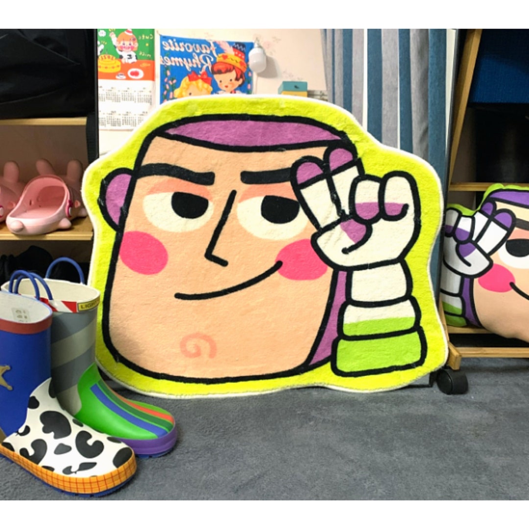 Cute Kawaii Toy Story Rug Cartoon Buzz Lightyear Room Rug Etsy