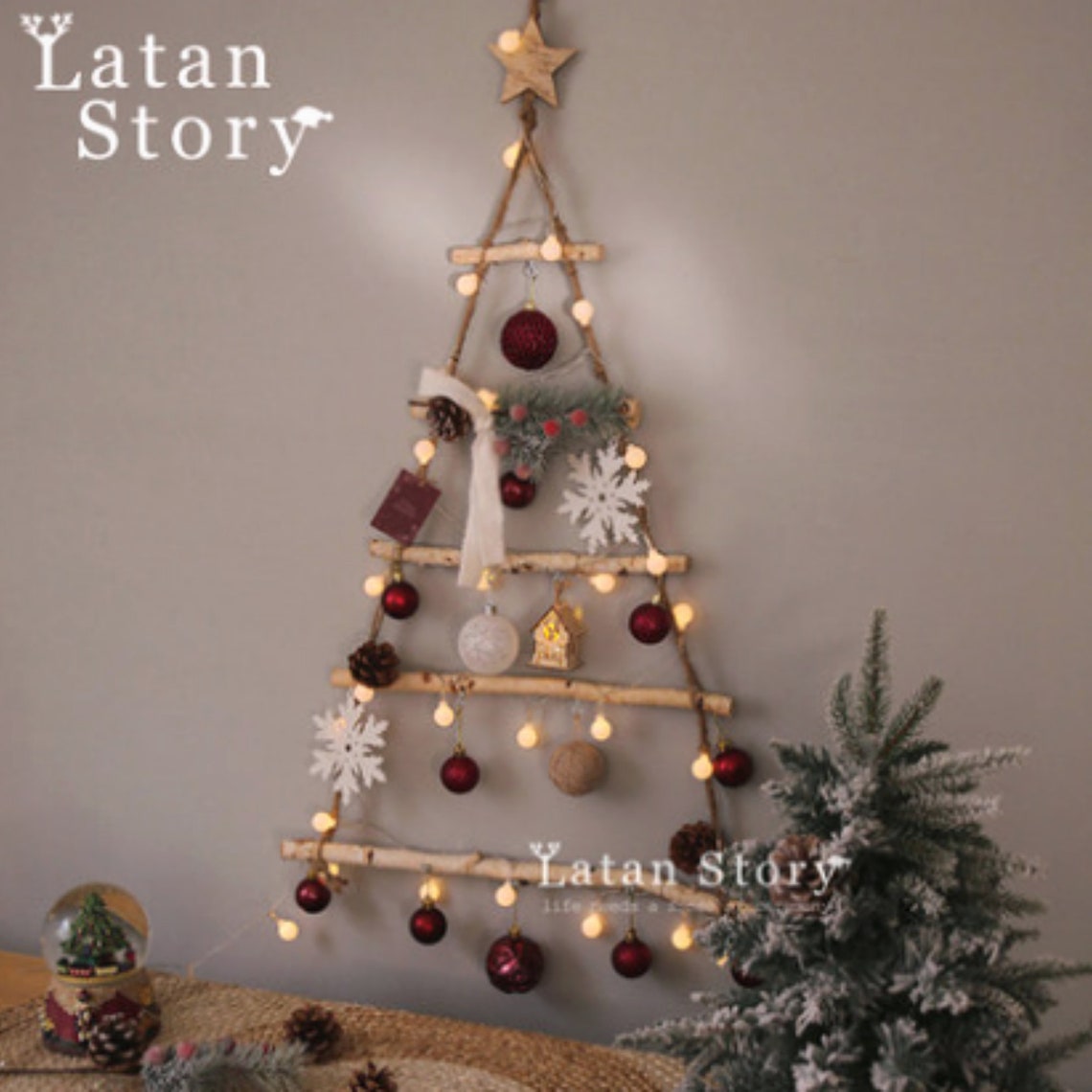 Christmas Tree Wall Hanging From Wood Handmade Wooden Wall Etsy