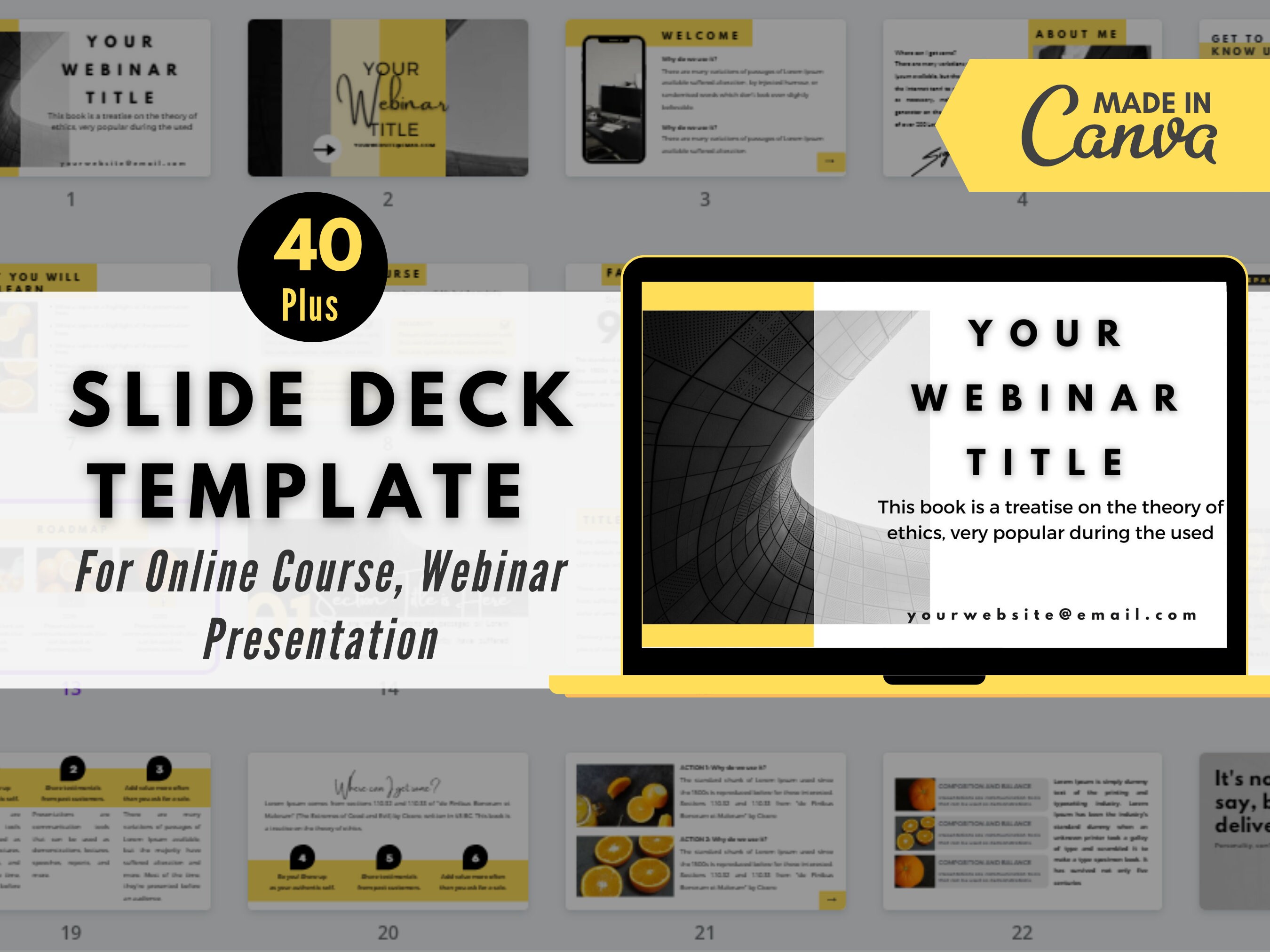 40 inar and Course Slide Deck inar Slides Canva Presentation