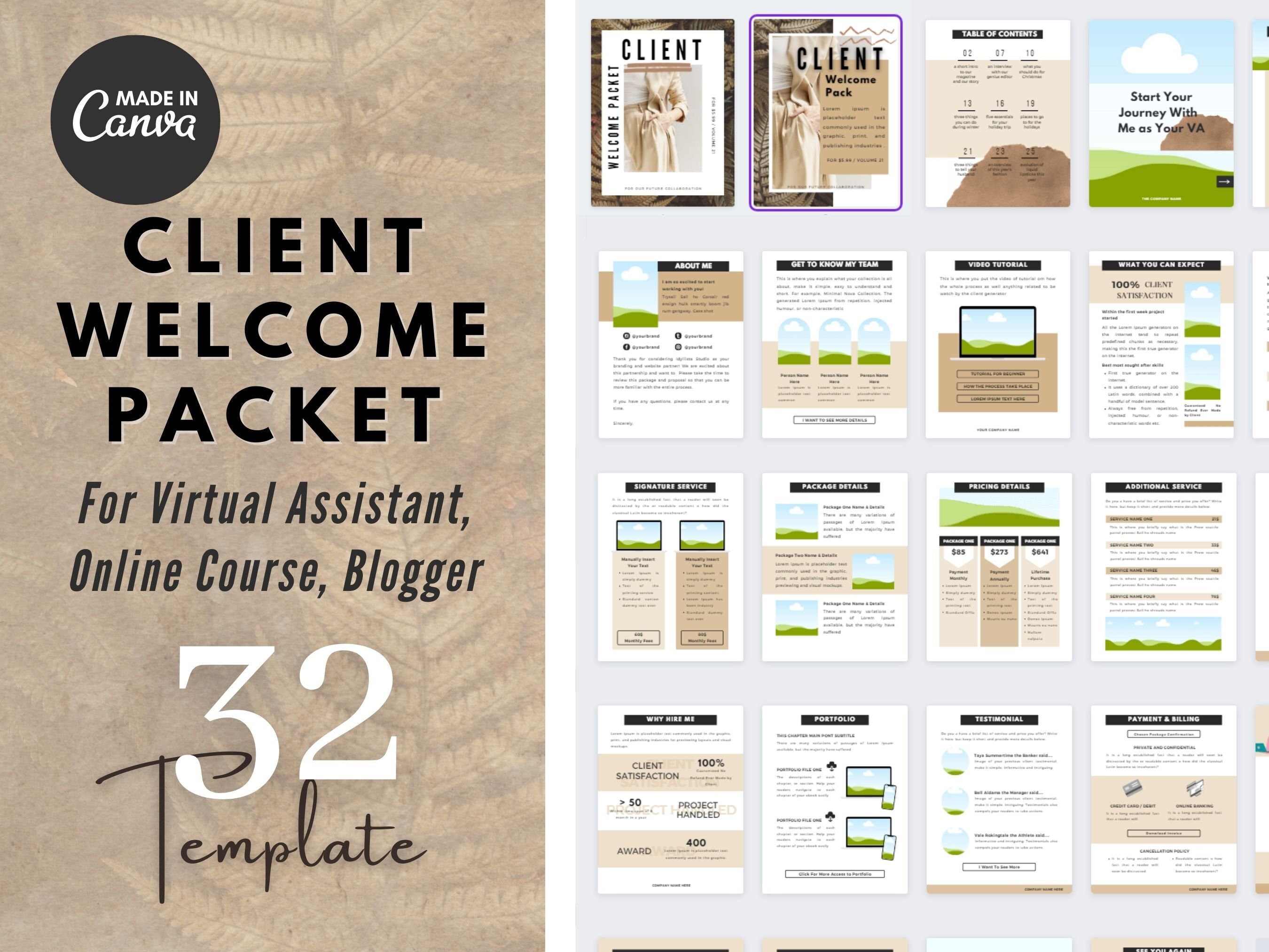 32 New Client Welcome Packet for Coaches & Virtual Assistant - Etsy