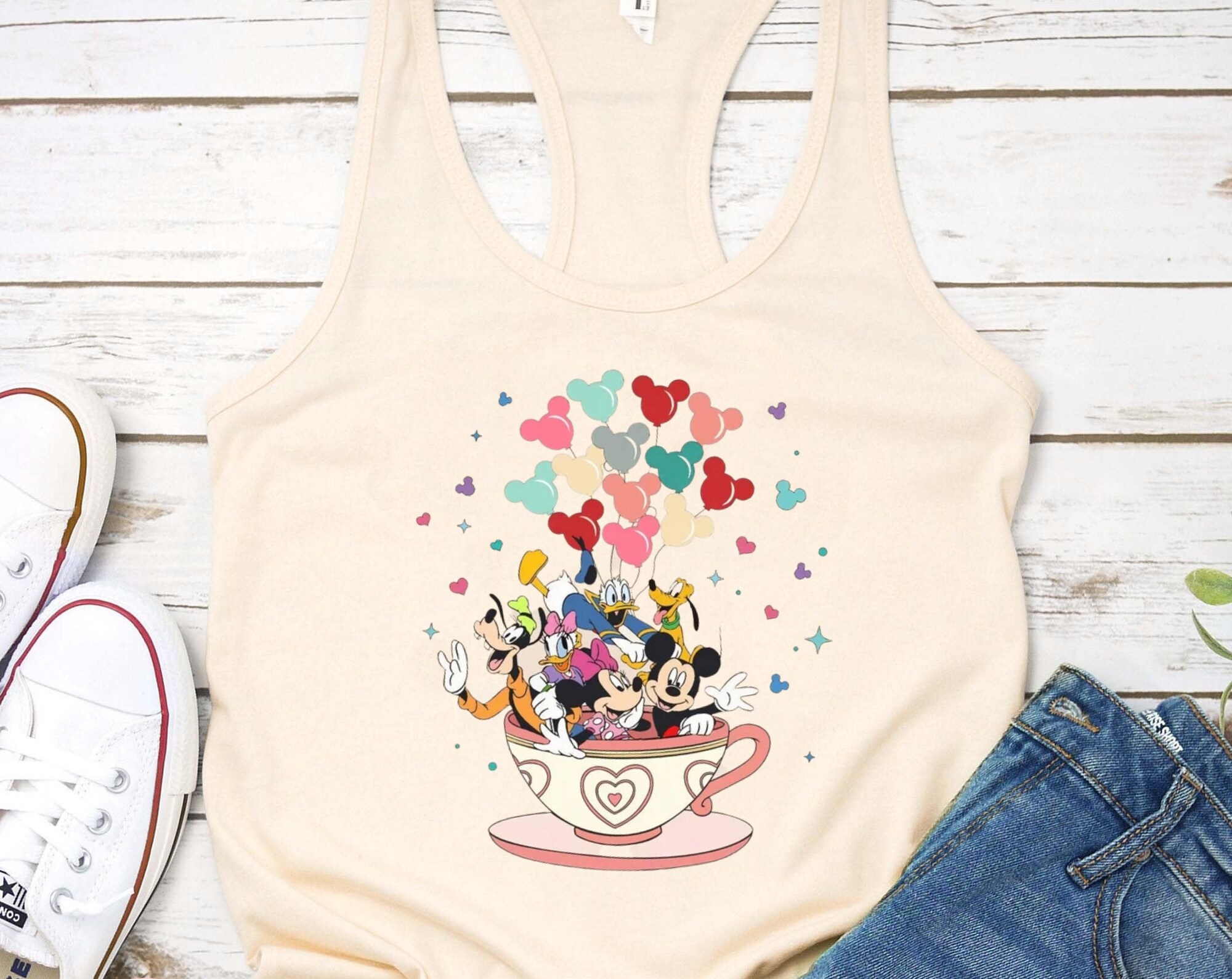 Discover Disney Teacup Tank, Disneyland Tank, Mickey and Friends Shirt, Disney Character Shirt