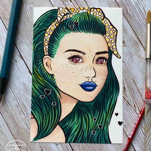 Heart Eyed Girl Art Print
