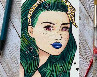 Heart Eyed Girl Art Print