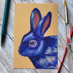 Blue Rabbit Art Print