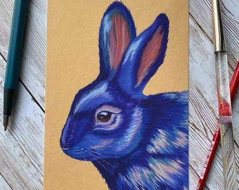 Blue Rabbit Art Print