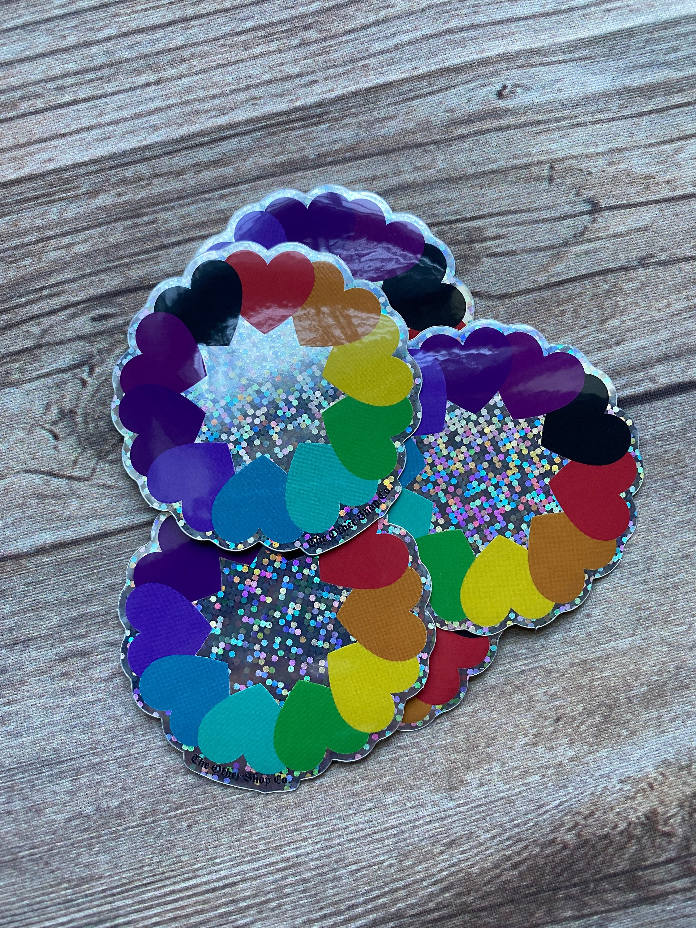 Glitter Rainbow Sticker, Heart Sticker - Etsy