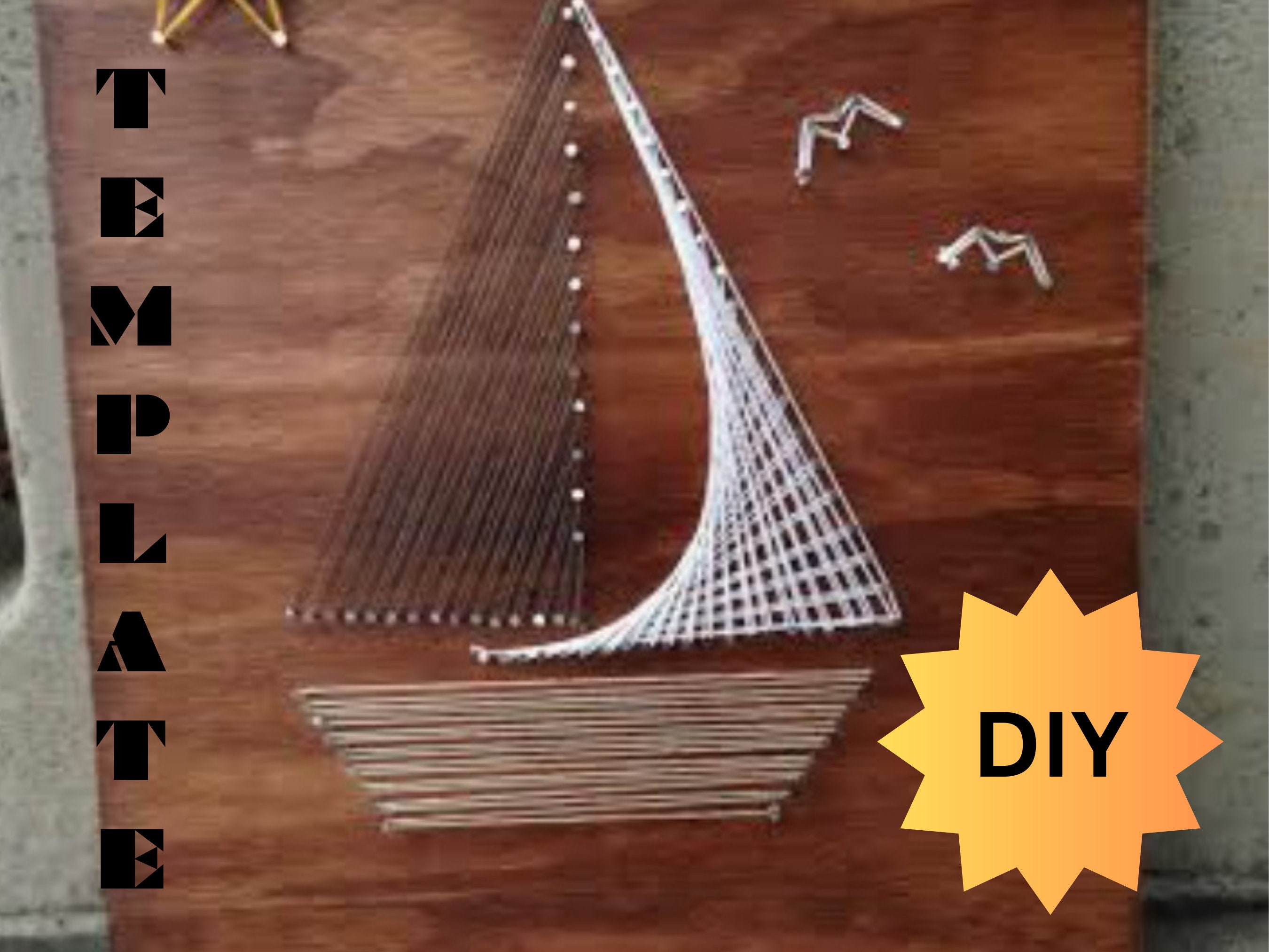 DIY String Art Nautical Sailboat Wall Art Kit, Make Your Own 12x12 Nautical  Home Decor, Beach House Decor, Adult Art Kit Christmas Gift 