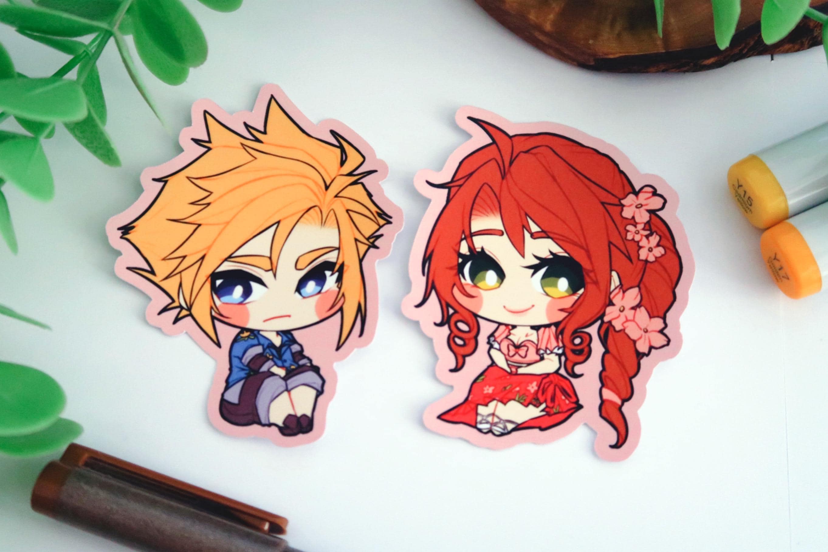 FF7R - Cloud and Aerith Vinyl Stickers - Etsy