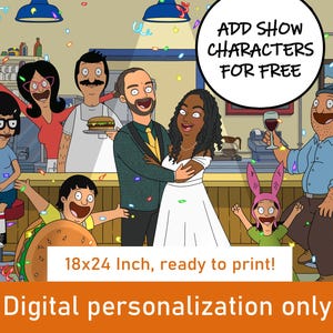 SALE! Personalized Bob Burgers Couple Digital Portrait - Ready to print