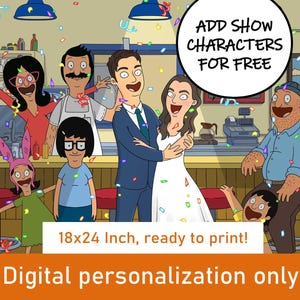 VENTE !! Cadeau personnalisé Portrait Bob Burgers - Portrait de famille personnalisé