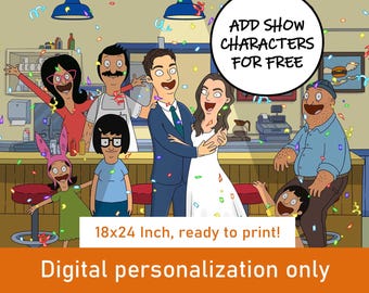 SALE!! Personalized gift Bob Burgers Portrait - Family custom portrait