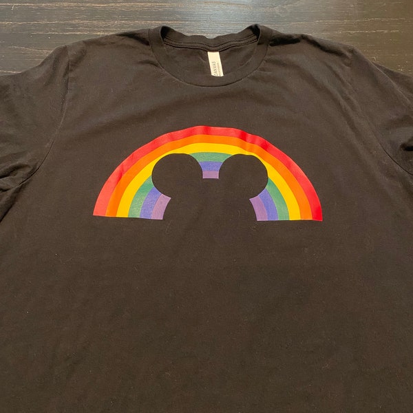 Рубашка Rainbow Mickey Mouse Gay Pride с недостатками / флагом гей -гей -гей -гей / рубашка геев / рубашка с правами геев / Рубашка LGBTQ+