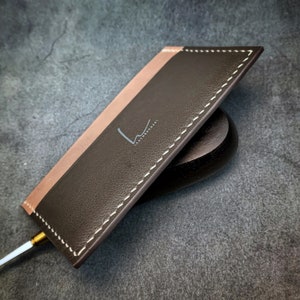 Leather Card holder Wallet, Minimalist Wallet, Leather Card Holder, Leather Slim Card Wallet - French Calf Leather