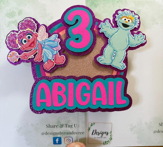 Abby Cadabby Birthday Cake Topper, Toddler Birthday, Personalized Cake Topper, Sesame Street, 2nd Birthday, Little Girl Birthday Decor