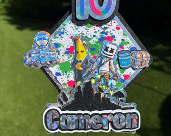 Gamer Cake Topper | Custom Cake Top | Video Game Party | Preteen Boy Birthday | Boy Gamer Topper | Personalized Party Decor | Tween Birthday