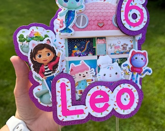 Gabby Dollhouse Birthday Cake Topper, Girl Birthday, Personalized Cake Topper, Gabby Birthday