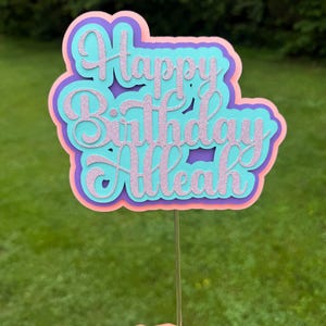 Custom Happy Birthday  Cake Topper & Optional Age | Personalized Party Decoration | Birthday Cake Topper | Simple 3D Cake Topper Party Decor