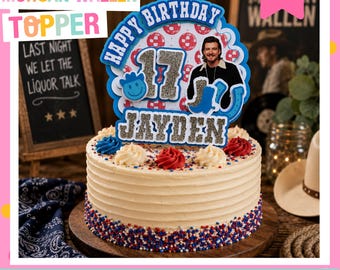 Custom Morgan Wallen Birthday Cake Topper Country Western Party Decor Personalized Name and Age | 3D Cake Topper | Custom Cake Top | Teen