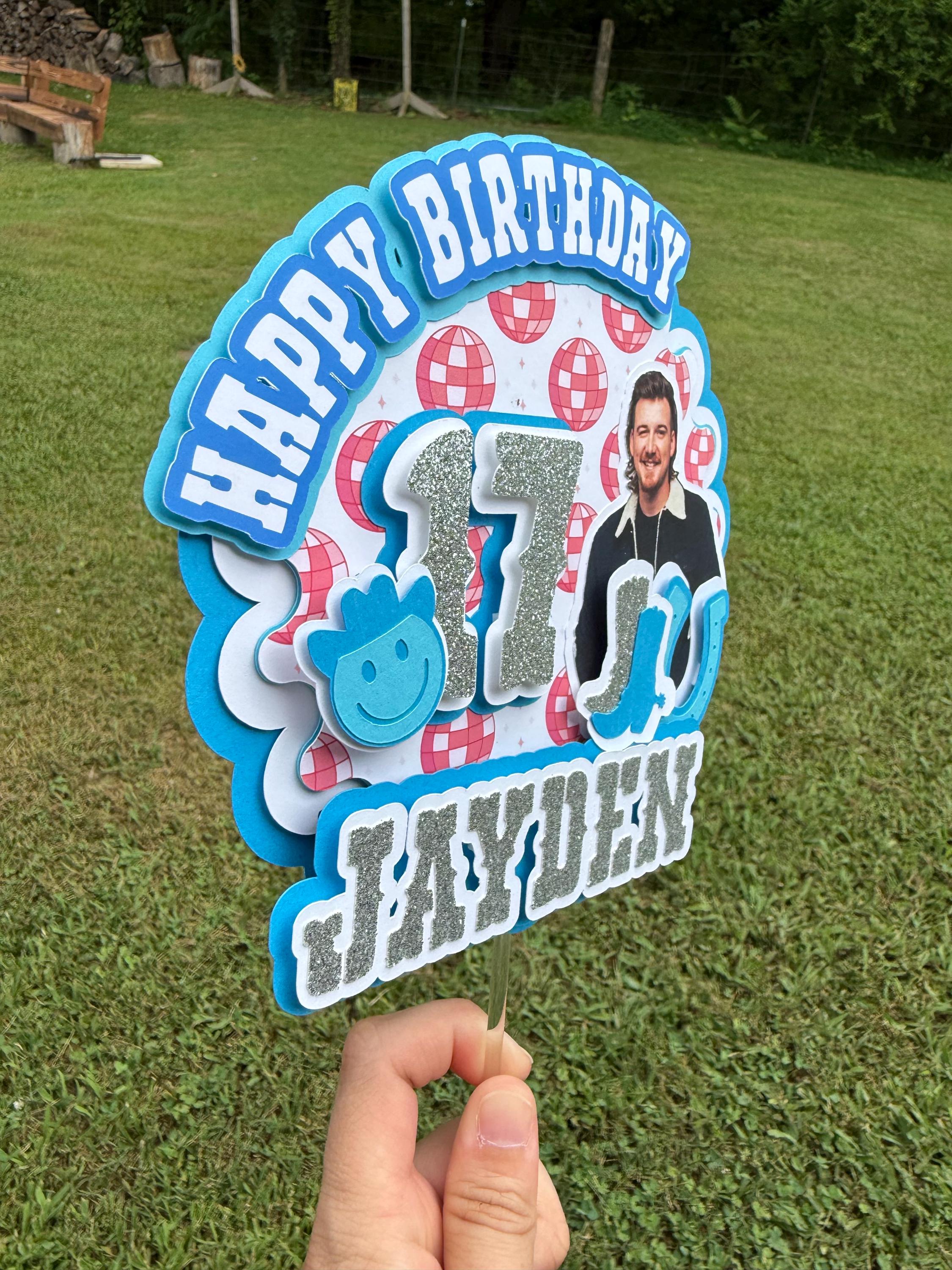 Custom Morgan Wallen Birthday Cake Topper Country Western Party Decor
