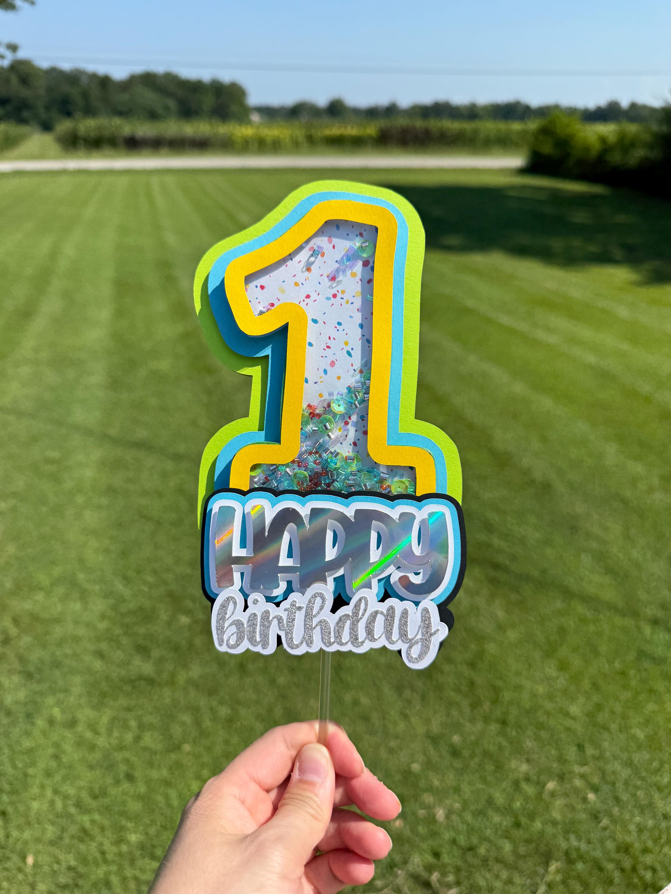 Confetti 1st Birthday Cake Topper: Glitter Number One Decoration - Etsy