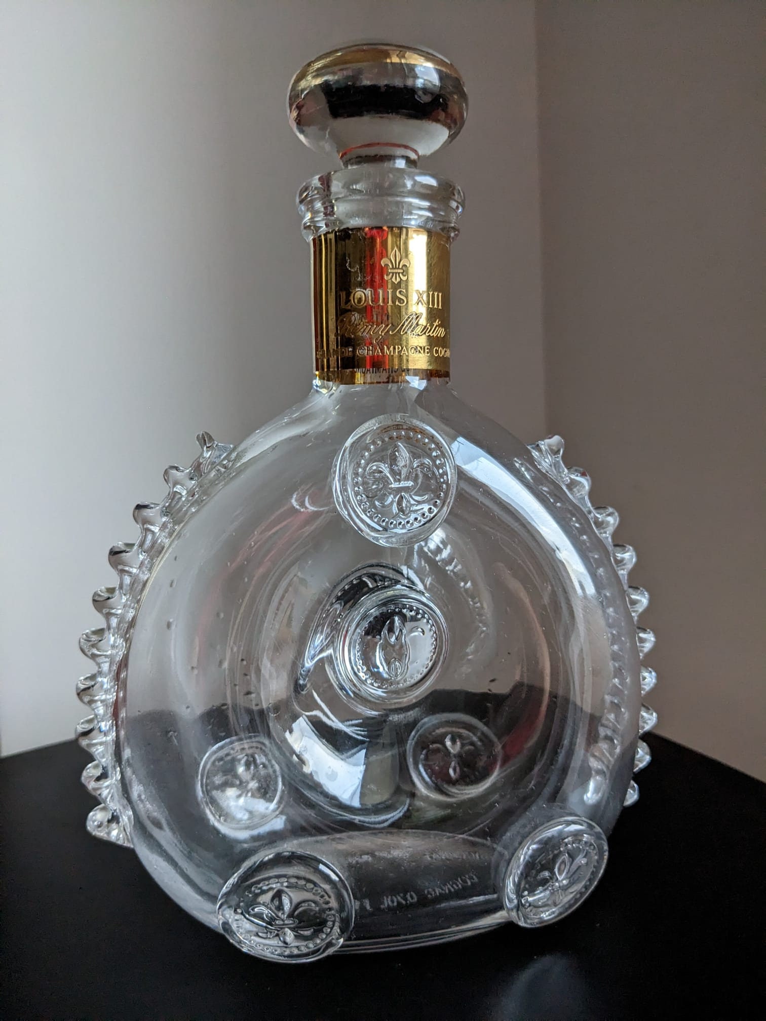 B. 1980s Remy Martin Louis XIII Baccarat Crystal Bottle With 