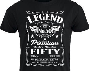 Born in 1976 50th Birthday Gifts for Him Since 1976 Men Legend Funny T Shirt Birthday Aged to Perfection Tee 50 Year Vintage Tshirt