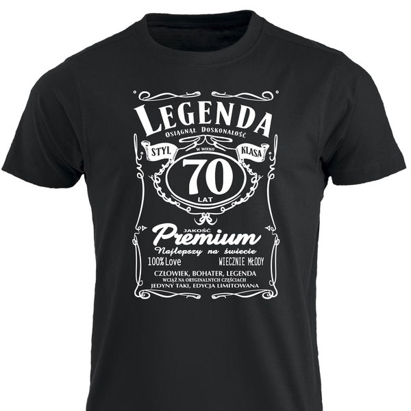 70 lat Urodziny Legenda Smieszna Koszulka Urodzinowa T shirt Polska Prezent Polskie Koszulki w UK 70th Birthday Tshirt