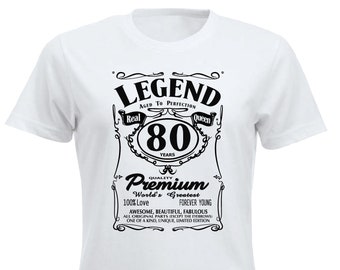 80e anniversaire cadeaux pour ses femmes 80 ans légende t-shirt drôle joyeux anniversaire vieilli à la perfection t-shirt 80 ans t-shirt