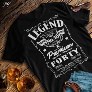Legend Since 1985, 40th Birthday Gifts for Him, Mens T shirt, 40th Birthday Gift Ideas for Men, 40 Aged to Perfection