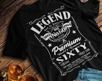 Legend Since 1964, 60th Birthday Gifts for Him, Mens T shirt, 60th Birthday Gift Ideas for Men, 60 Aged to Perfection