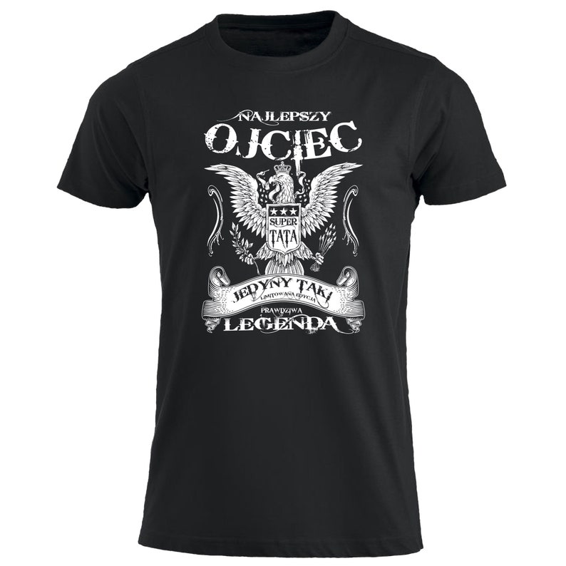 Najlepszy Ojciec Super Tata Orzel Koszulka Smieszna T-shirt polonais Polska prezent dla Taty PL Dzien Ojca Cadeaux de sa fille son fils fête des pères image 1