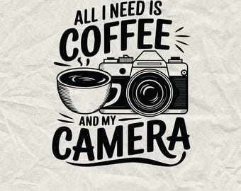Coffee and Camera SVG PNG: Photographer Clipart (Digital Download)