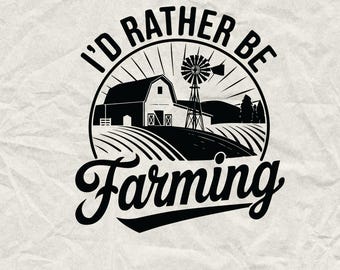 Ik zou liever boeren SVG: ontwerp boerderijtrekker (SVG/PNG)