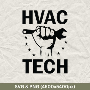 HVAC Tech Wrench SVG PNG: Cricut Cut File (Digital Download)