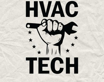 HVAC Tech Wrench SVG PNG: Cricut Cut File (Digital Download)