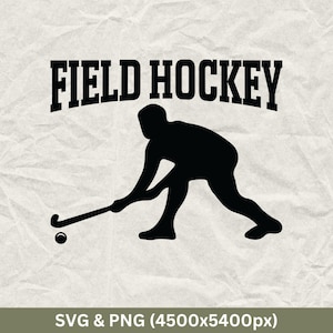 Joueur de hockey sur gazon SVG & PNG : fichier de coupe pour Cricut