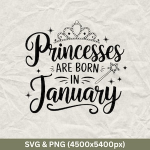 Princesses are born in January, January Birthday Shirts, Funny Birthday Gift, Birthday Party, Birthday Squad Shirt, January Birthday Cricut
