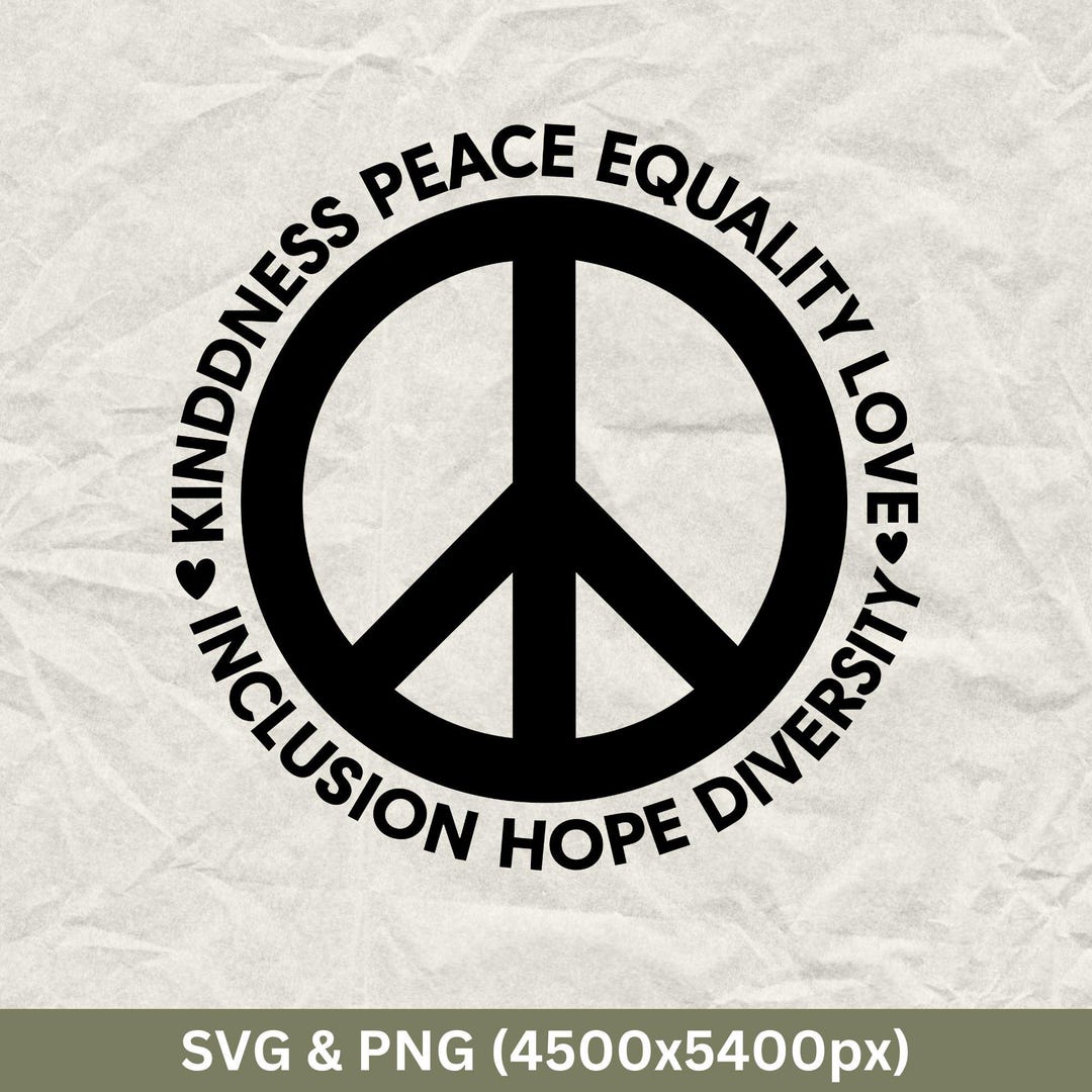 Kindness Peace Equality SVG: Human Rights Feminist Design (digital ...