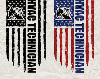 HVAC Techniker USA Flagge (svg, png), Buntstifte Design (Digitaler Download)
