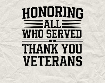 Thank You Veterans SVG: Memorial Day, American Flag Design (Digital Download)