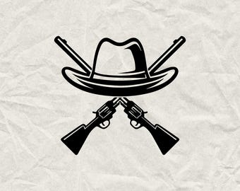 Cowboy Hat Silhouette SVG PNG EPS, Western Rodeo Clipart, Rustic Country Cut Files