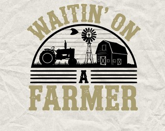Waitin' On A Farmer SVG: tractor, boerderijontwerp (SVG en png)
