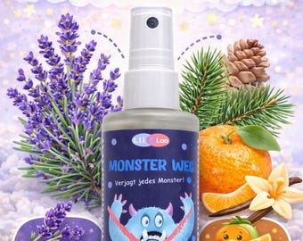 Anti-Monster-Spray für Kinder – Bio-Aromaspray bei Ängsten & Einschlafprobleme – Aromatherapie mit Lavendel, Orange, Vanille – Beruhigend