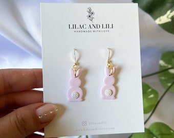 Easter Earrings| Polymer Clay Earrings| Spring Earrings| Bunny Dangles| Bunny Earrings| Gifts for her| Hypoallergenic| Clay Earrings| Cute