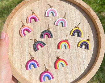 Mini Rainbows| Pride Earrings| Polymer Clay Earrings| Mini Rainbow Arches| LGBTQ Earrings|Pride Rainbow Arches| Clay Earrings|Rainbow Dangle