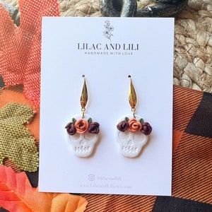 Halloween earrings| Skull earrings|Fall earrings|polymer clay earrings| clay earrings| Dia de los muertos earrings| Day of the dead earrings