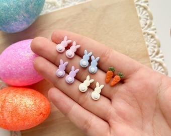 Easter Earrings| Easter Stud Pack| Build Your Own Stud Pack| Pastel Bunnies| Mini Easter Studs|Easter Gift for her|Carrot Studs|Dainty Studs