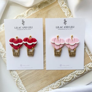 Valentine&#39;s Day Earrings| Heart Earrings| V-Day Dangles| Unique V-Day earrings| Clay Earrings| Polymer Clay Earrings| Gifts for her| Love