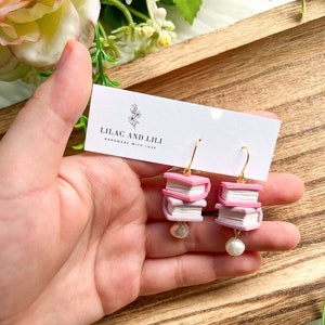 Book Clay Earrings| School Book Earrings| Book Lover Earrings| Polymer Clay Earrings| Book Earrings for Teachers| Stacked Book Earrings